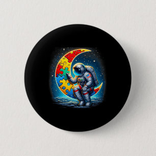 Bóton Redondo 5.08cm Astronauta Moon Bylloon Autismo Consciência Autist