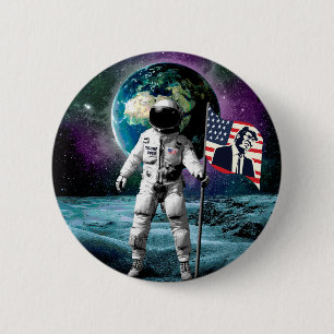 Bóton Redondo 5.08cm Astronautas para o Convite Trump 2024