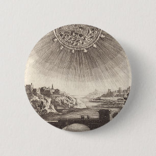Bóton Redondo 5.08cm Astronomia Antiga Céu com Sol por Allain Mallet