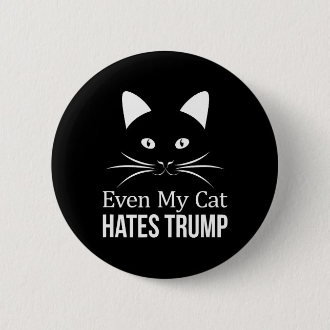 Bóton Redondo 5.08cm Até meu gato odeia Trump -  (Frente)