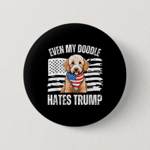Bóton Redondo 5.08cm Até Meu Ouro Odeia Trump Liberal Harris D