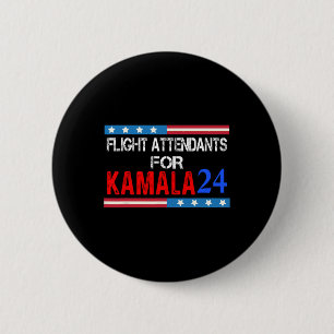 Bóton Redondo 5.08cm Atendedores De Voo Para Kamala Harris 2024