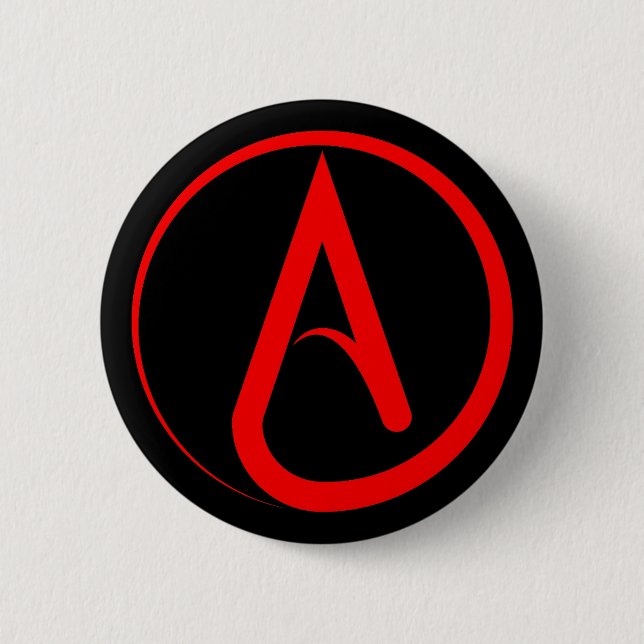 Bóton Redondo 5.08cm Atheist Symbol Red (Frente)