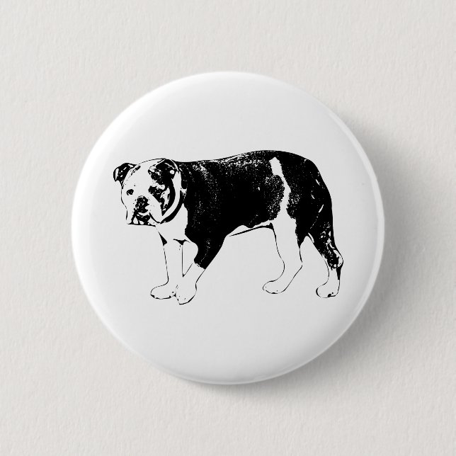 Bóton Redondo 5.08cm Atitude de Bulldog, Impacto Simples (Frente)