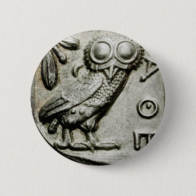 Bóton Redondo 5.08cm Attica Tetradrachm Owlthena (Frente)