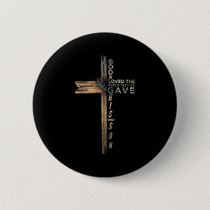 Bóton Redondo 5.08cm Atualização da Bíblia Cruz Cristã John 3_16