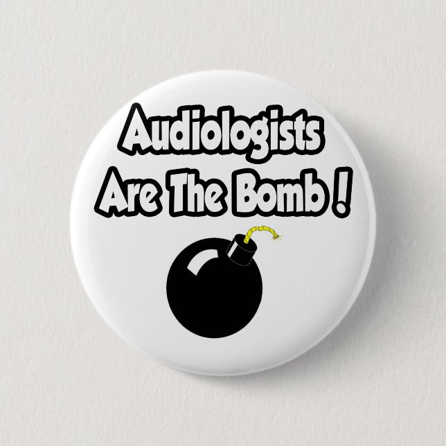 Bóton Redondo 5.08cm Audiologistas São A Bomba! (Frente)