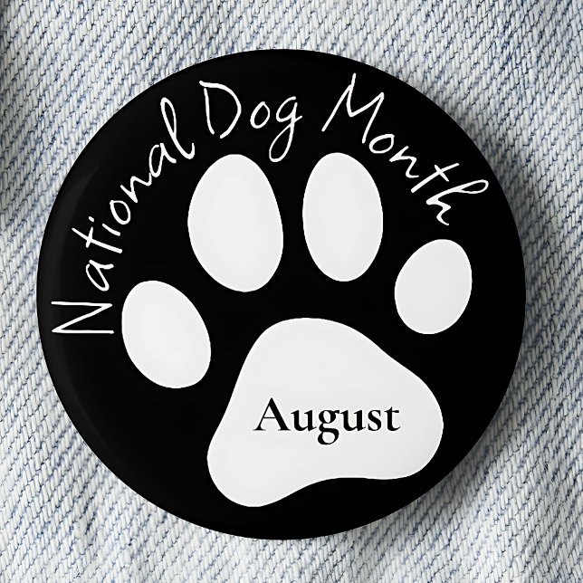Bóton Redondo 5.08cm August National Dog Month (Criador carregado)