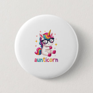 Bóton Redondo 5.08cm Aunticorn Aunty Dabbing Unicorn Auntie Aunt Christ