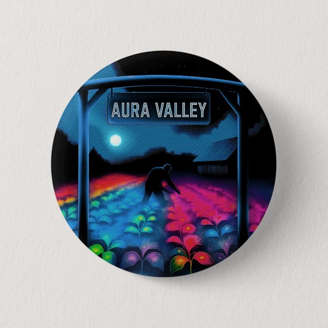 Bóton Redondo 5.08cm Aura Farming Colorful Valley Button (Frente)