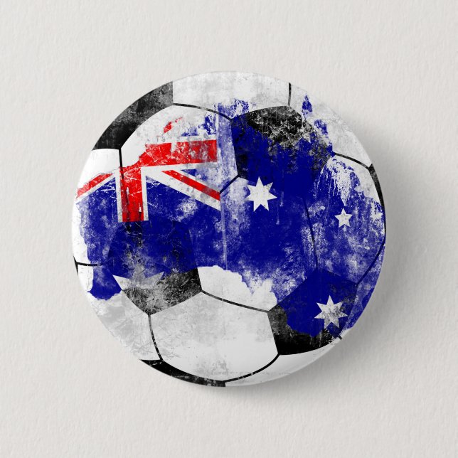 Bóton Redondo 5.08cm Austrália afligiu o futebol (Frente)