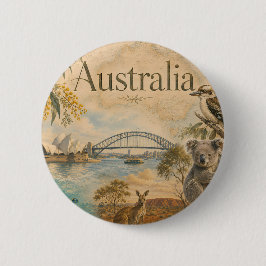 Bóton Redondo 5.08cm Austrália para os amantes da Austrália