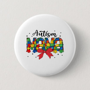 Bóton Redondo 5.08cm Autism Mama - Suporte à mãe por Quebra-cabeça
