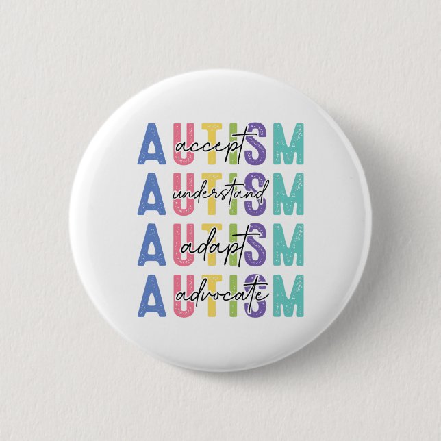 Bóton Redondo 5.08cm Autismo Aceitar Compreender Amor (Frente)