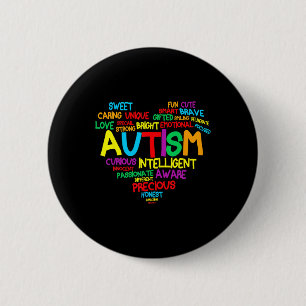Bóton Redondo 5.08cm Autismo Autismo Cardíaco Sensibilização Orgulhosa 