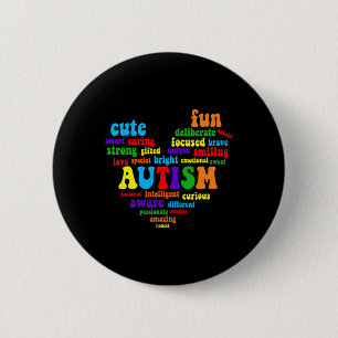 Bóton Redondo 5.08cm Autismo Autismo Cardíaco Sensibilização Orgulhosa