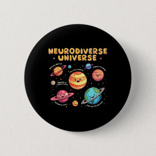 Bóton Redondo 5.08cm Autismo de educação especial do Universo Neurodive