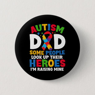 Bóton Redondo 5.08cm Autismo Pai Quebra-cabeça Fita Ortodia Filho Herói