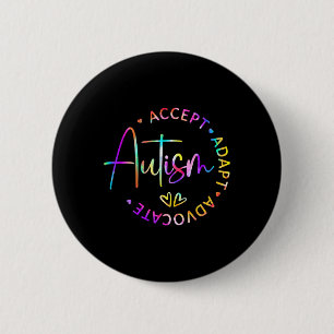 Bóton Redondo 5.08cm Autismo Sensibilização Aceite Adaptar Advocate Aut