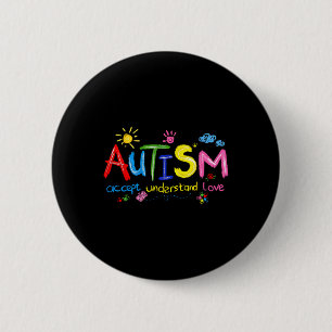 Bóton Redondo 5.08cm Autismo Sensibilização Aceite Compreender Professo