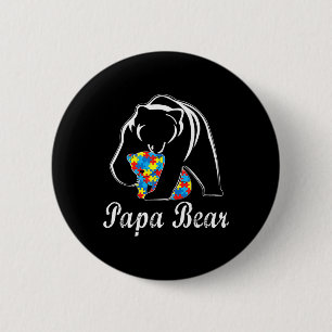 Bóton Redondo 5.08cm Autismo Sensibilização Papa Urso Apoio Adultos Aut