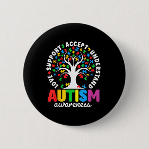 Bóton Redondo 5.08cm Autismo Shirt Love Aceita Suporte Autismo Autismo