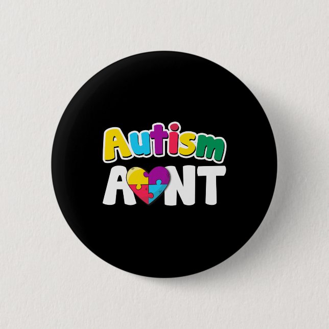 Bóton Redondo 5.08cm Autismo Tia Conscientista Quebra-cabeça (Frente)