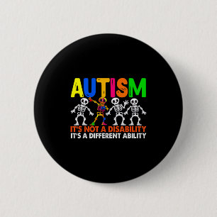 Bóton Redondo 5.08cm Autismo uma habilidade diferente esqueleto dancand