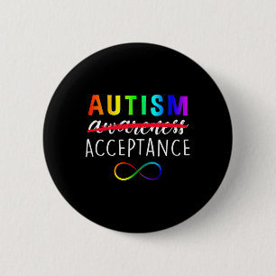Bóton Redondo 5.08cm Autismo - Vermelho - Aceitação Não Consciência