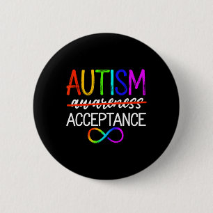 Bóton Redondo 5.08cm Autismo - Vermelho em vez disso - Aceitação sem Co