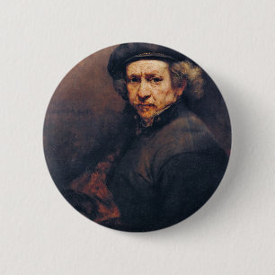 Bóton Redondo 5.08cm Auto-Retrato, por Rembrandt (a melhor qualidade)