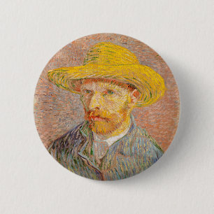 Bóton Redondo 5.08cm Autorretrato impressionista de Vincent Van Gogh
