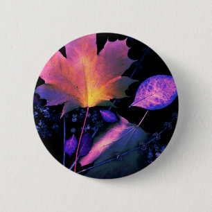 Bóton Redondo 5.08cm Autumn Leaves em Neon