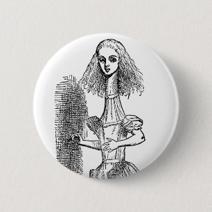 Bóton Redondo 5.08cm Aventuras de Alice no País das Maravilhas Vintage