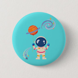 Bóton Redondo 5.08cm Aventuras de desenho animado espacial.