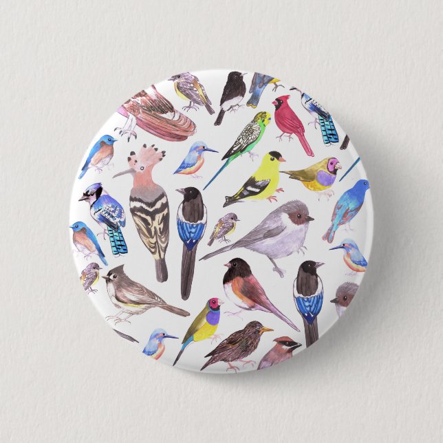 Bóton Redondo 5.08cm Aves da América - animais de companhia e aves selv (Frente)