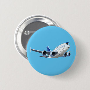 Bóton Redondo 5.08cm Avião de animação