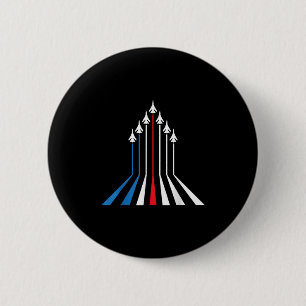 Bóton Redondo 5.08cm Avião Jet-Avião Usa Bandeira 4 De Julho Patrioti