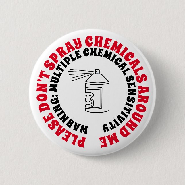 Bóton Redondo 5.08cm Aviso de Perturbação de Sensibilidade Química Múlt (Frente)