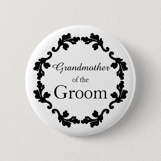 Bóton Redondo 5.08cm Avó do casamento simples do Groom (Frente)