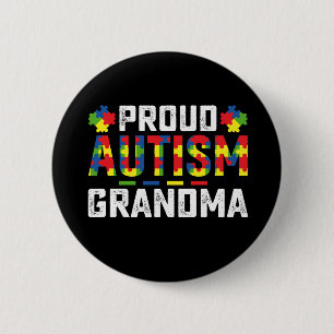Bóton Redondo 5.08cm Avó Orgulhosa do Autismo Conscientização Família A