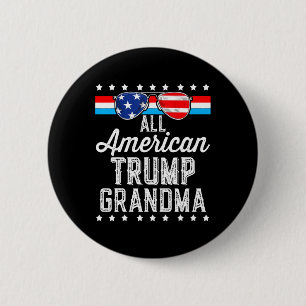 Bóton Redondo 5.08cm Avó Trump Americana Bandeira Americana Óculos de S