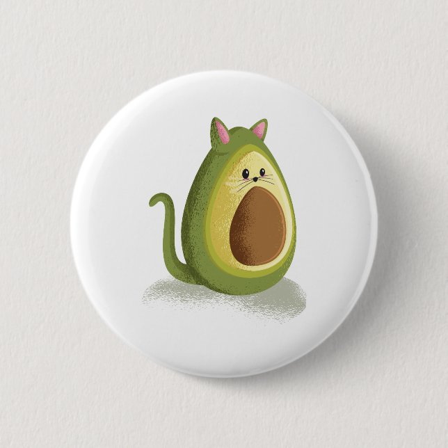 Bóton Redondo 5.08cm Avocado Cat (Frente)