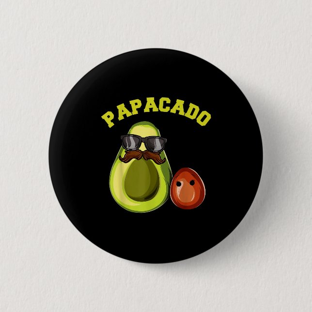 Bóton Redondo 5.08cm Avocado Shirt For Men, Papacado Pregnancy Announce (Frente)