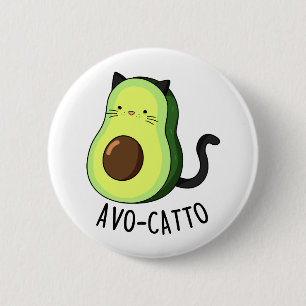 Bóton Redondo 5.08cm Avocatto Cute Avocado Cat Pun
