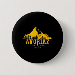 Bóton Redondo 5.08cm Avoriaz France Ski Resort Alpino Skiing Francês Al