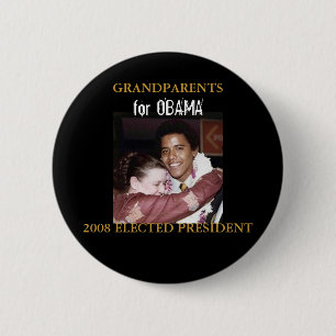Bóton Redondo 5.08cm Avós para Obama - personalizado