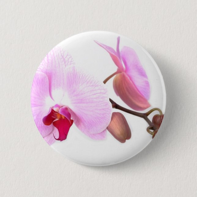 Bóton Redondo 5.08cm Aziza Orchid Blossoms (Frente)