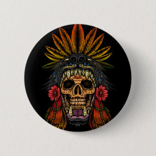 Bóton Redondo 5.08cm Aztec Warrior