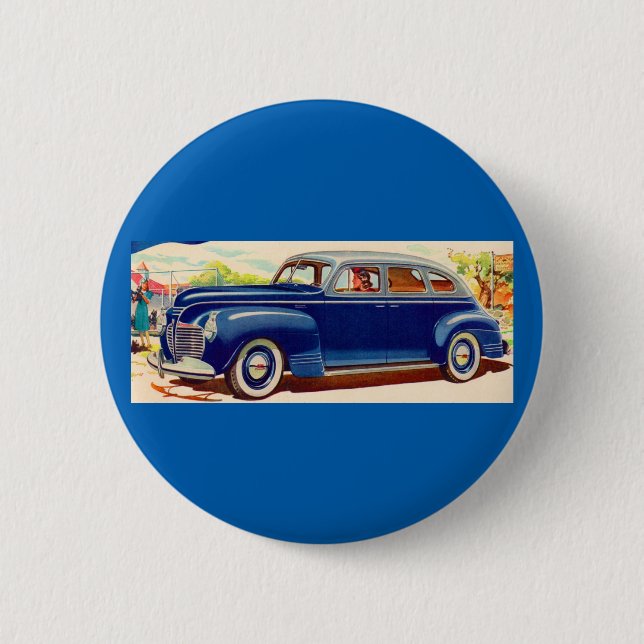Bóton Redondo 5.08cm azul 1941 Plymouth (Frente)